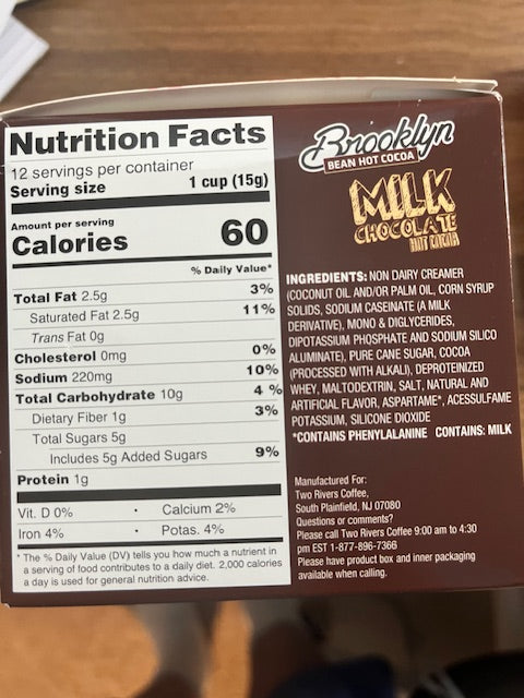 Brookyln Bean Roastery Milk Chocolate Hot Cocoa Pods