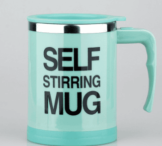 Coffee Self Stirrer Mug With Creative Handle, With Lid