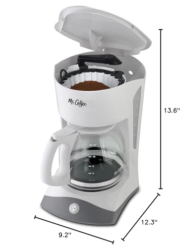 Mr. Coffee Black Coffee Maker, 12 Cups, with Auto Pause and Glass Carafe, Perfect for Home and Office Use