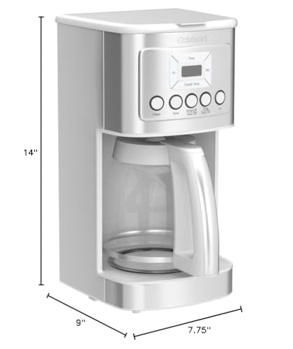 Cuisinart 14-Cup Coffee Maker, Programmable PerfecTemp Glass Carafe Coffee Machine with 1-4 Cup Setting, Brew Strength Control and Brew Pause, Stainless Steel, DCC-3200NAS