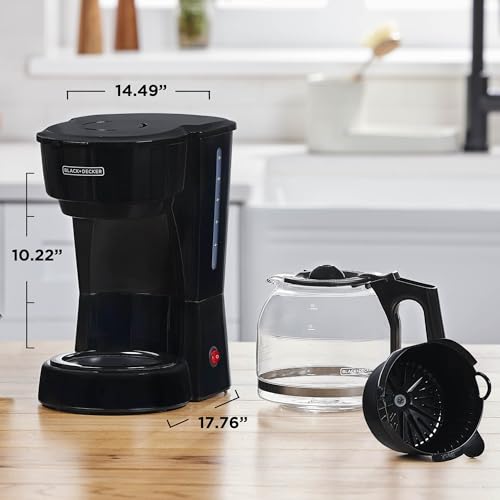 BLACK+DECKER 5-Cup Coffeemaker, Black, DCM600B