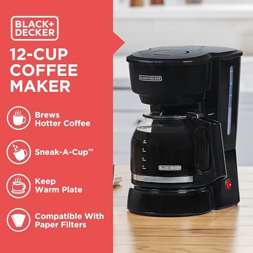 BLACK+DECKER 5-Cup Coffeemaker, Black, DCM600B