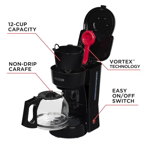 BLACK+DECKER 5-Cup Coffeemaker, Black, DCM600B