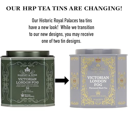 Harney & Sons Tower of London Black Tea with Stone Fruit, Bergamot and Honey Flavors | 30 sachets, Historic Royal Palaces Collection (Tin Design May Vary)