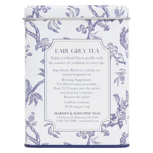 Harney & Sons Williamsburg Earl Grey, 20 sachets | Black Tea and Oolong Tea, with Bergamot Oil,