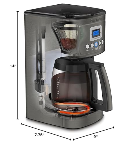 Cuisinart 14-Cup Coffee Maker, Programmable PerfecTemp Glass Carafe Coffee Machine with 1-4 Cup Setting, Brew Strength Control and Brew Pause, Stainless Steel, DCC-3200NAS