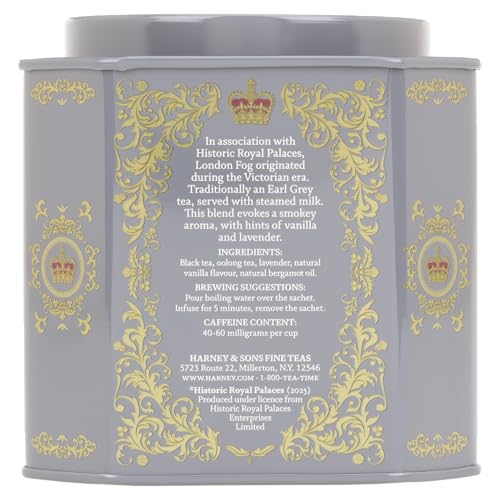 Harney & Sons Tower of London Black Tea with Stone Fruit, Bergamot and Honey Flavors | 30 sachets, Historic Royal Palaces Collection (Tin Design May Vary)