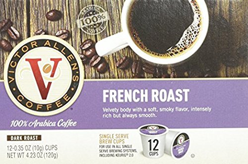 Victor Allen's Coffee 12 Count Single Serve Cups for Keurig K-Cup Brewers (French Roast)