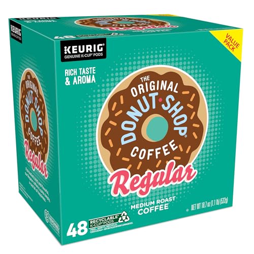 The Original Donut Shop Regular, Single-Serve Keurig K-Cup Pods, Medium Roast Coffee Pods, 32 Count