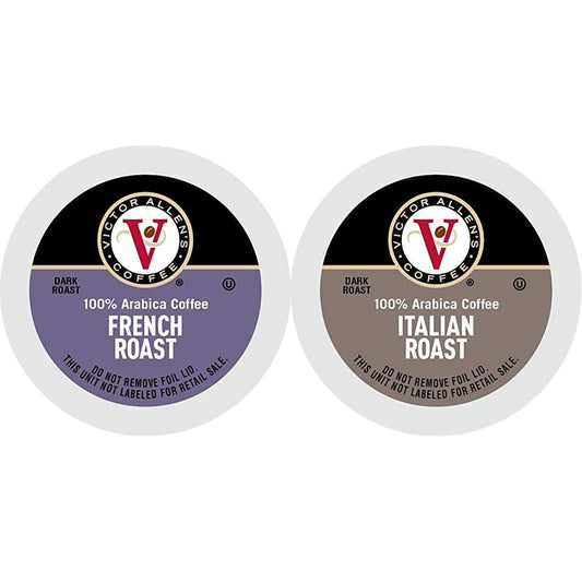 Victor Allen's Coffee French Roast and Italian Roast Dark Roast Coffee Pods for Keurig (80 Count)