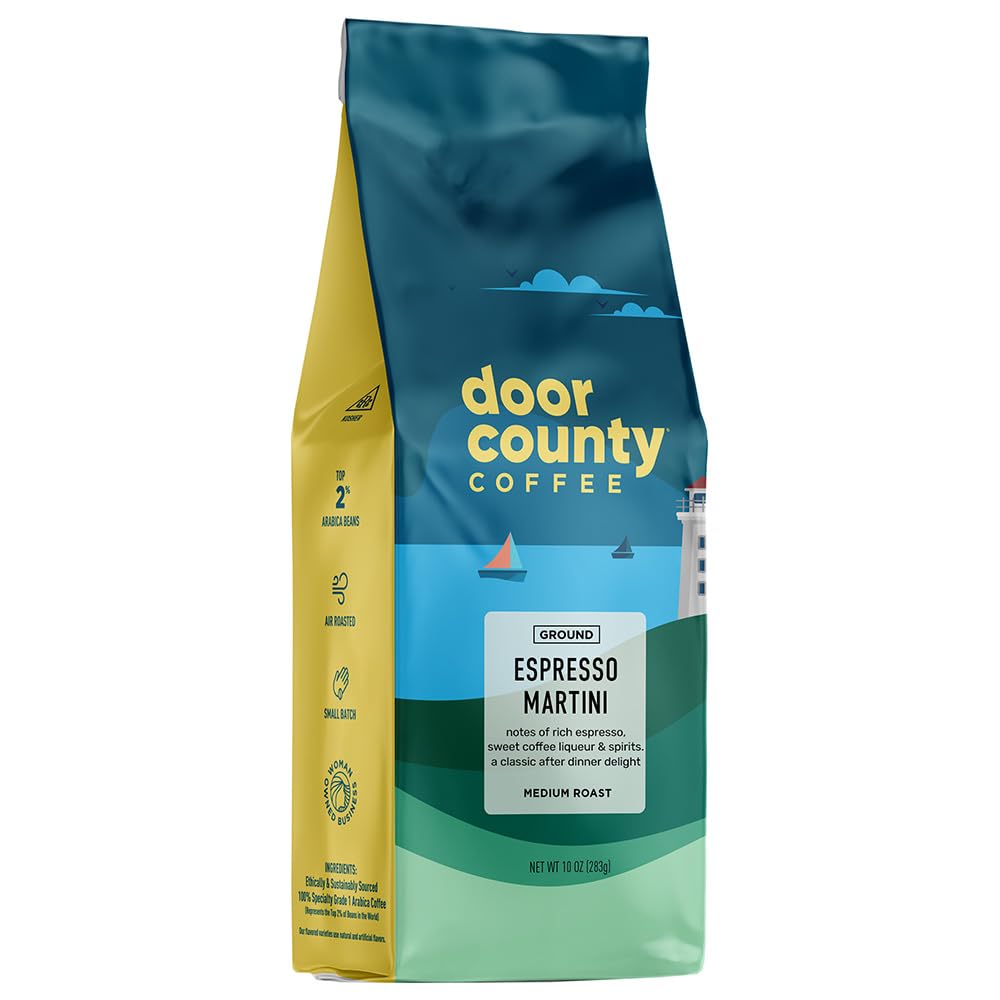 Door County Coffee Cinnamon Hazelnut Flavored Coffee - 10oz Bag - Ground Medium Roast - 100% Arabica