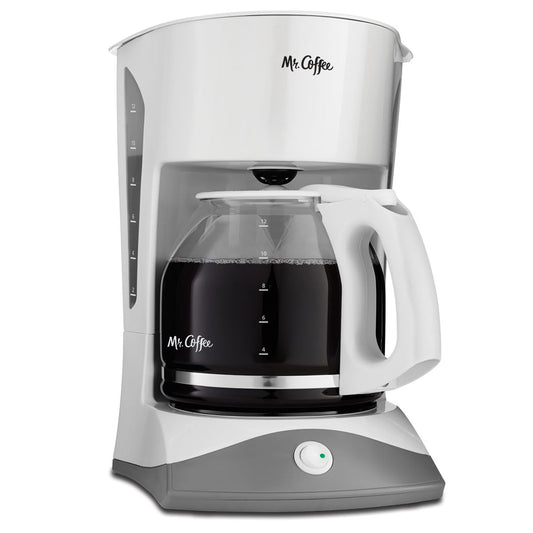 Mr. Coffee Black Coffee Maker, 12 Cups, with Auto Pause and Glass Carafe, Perfect for Home and Office Use