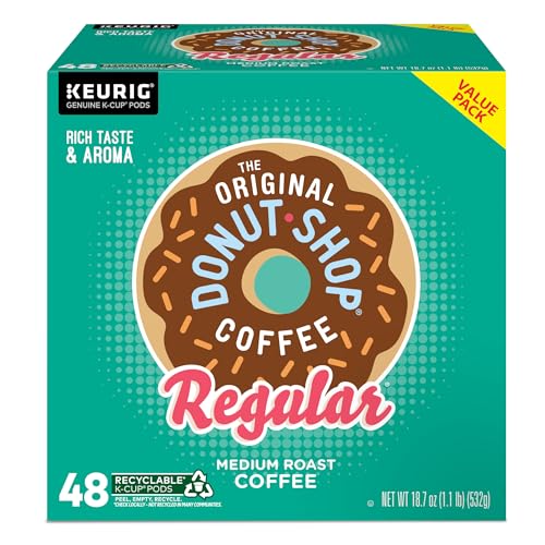 The Original Donut Shop Regular, Single-Serve Keurig K-Cup Pods, Medium Roast Coffee Pods, 32 Count
