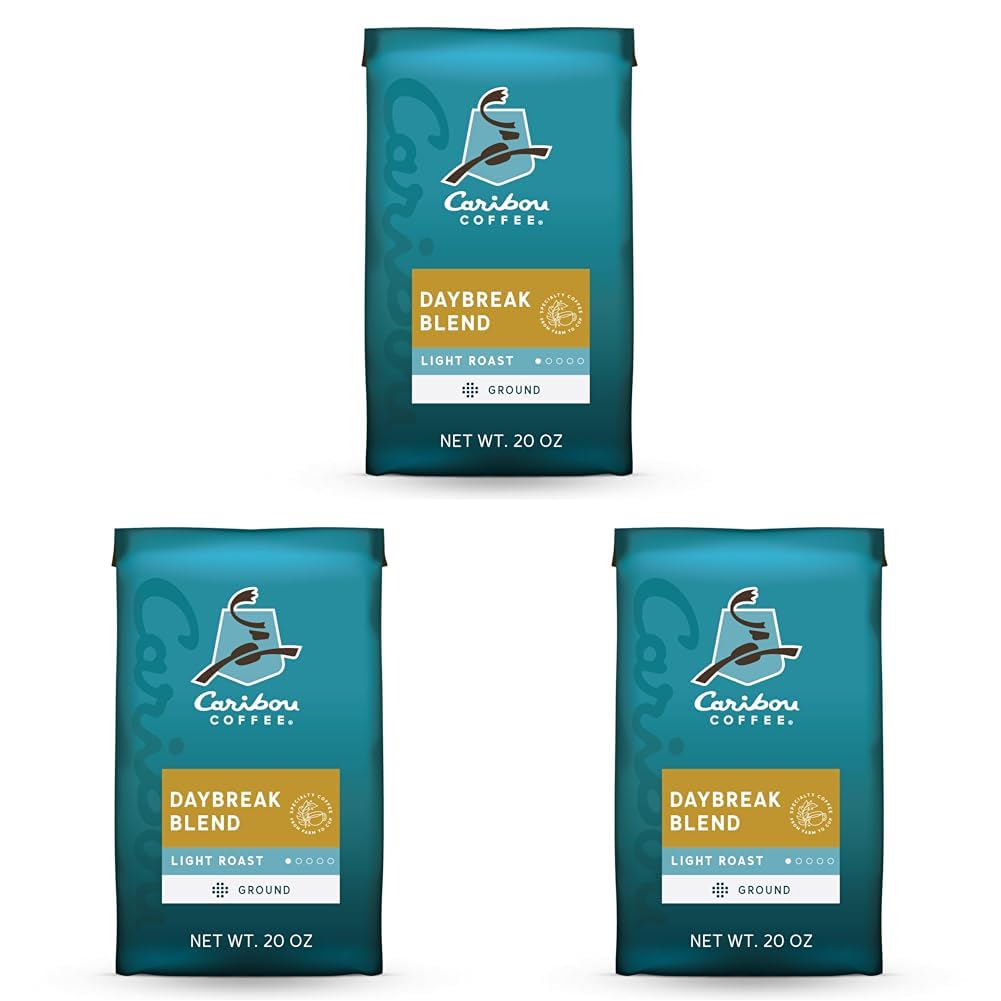 Caribou Coffee, Light Roast Ground Coffee - Daybreak Morning Blend 20 Ounce Bag