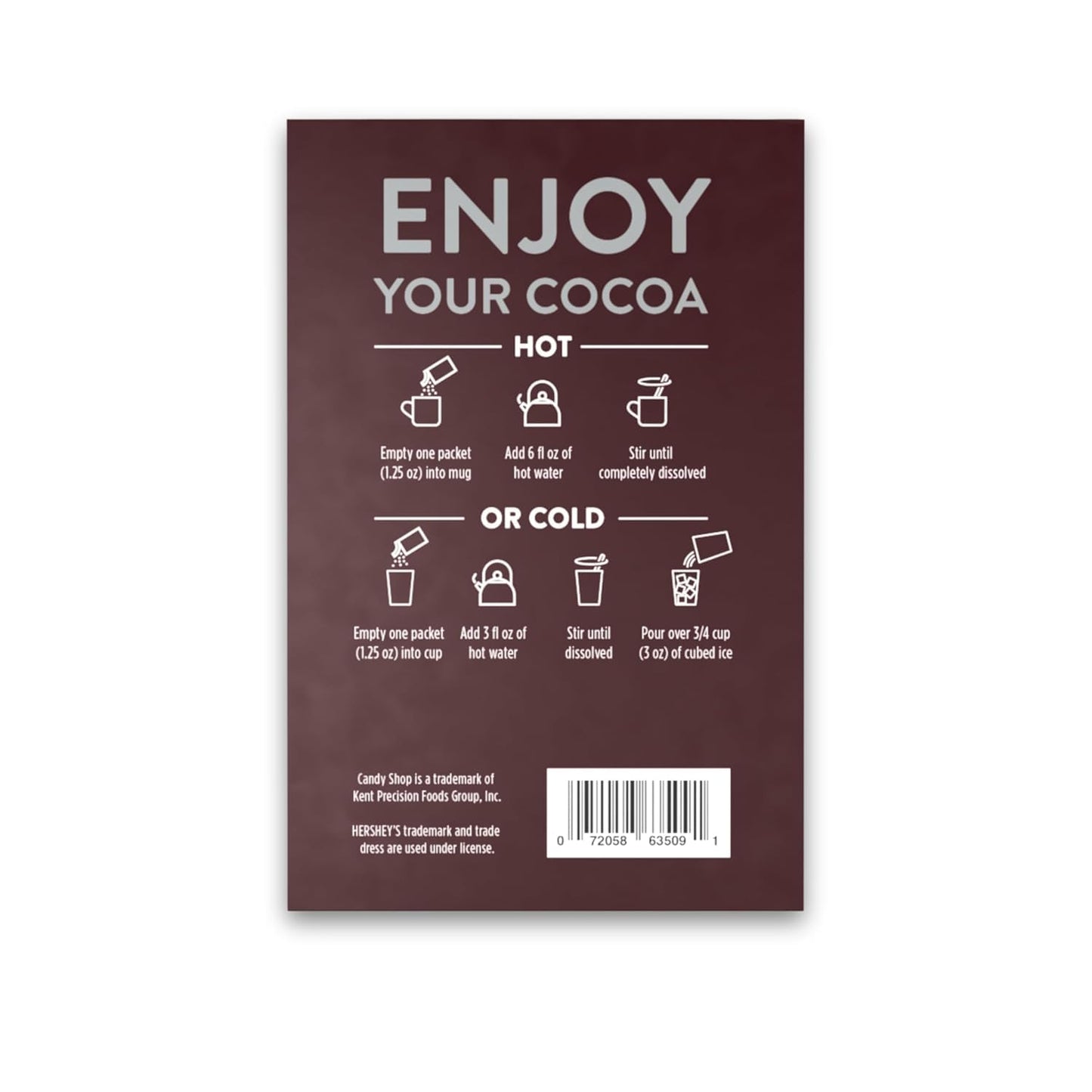 Candy Shop Cocoa HERSHEY'S Milk Chocolate Cocoa Mix, Hot Chocolate, Make Hot or Iced Cocoa, Made With Real Milk, Gluten Free, 1.25 oz packet (24 count)