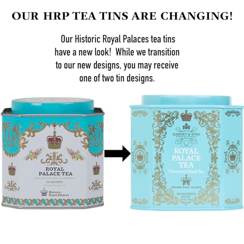 Harney & Sons Tower of London Black Tea with Stone Fruit, Bergamot and Honey Flavors | 30 sachets, Historic Royal Palaces Collection (Tin Design May Vary)