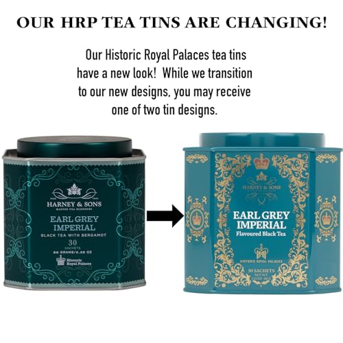 Harney & Sons Tower of London Black Tea with Stone Fruit, Bergamot and Honey Flavors | 30 sachets, Historic Royal Palaces Collection (Tin Design May Vary)