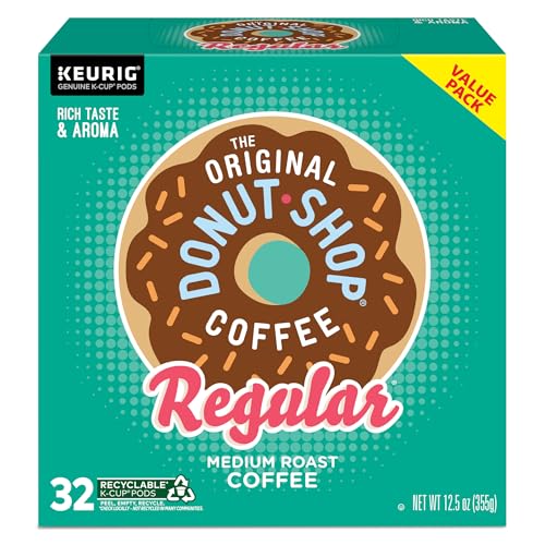 The Original Donut Shop Regular, Single-Serve Keurig K-Cup Pods, Medium Roast Coffee Pods, 32 Count