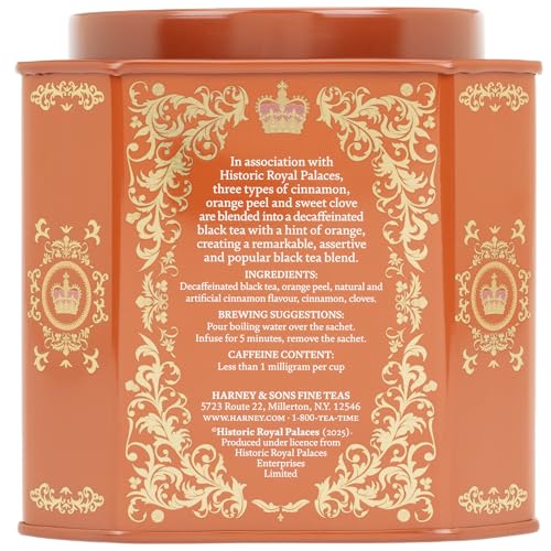 Harney & Sons Tower of London Black Tea with Stone Fruit, Bergamot and Honey Flavors | 30 sachets, Historic Royal Palaces Collection (Tin Design May Vary)