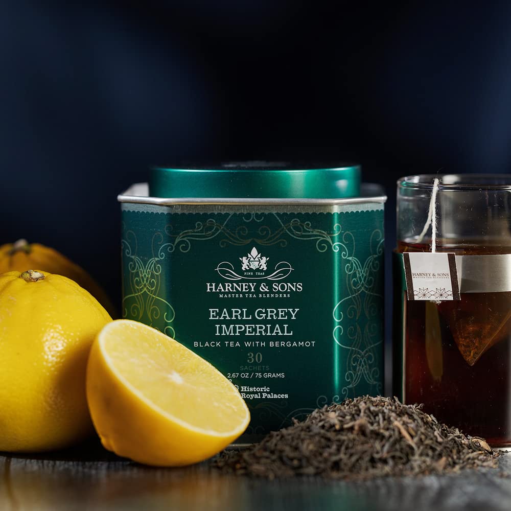 Harney & Sons Tower of London Black Tea with Stone Fruit, Bergamot and Honey Flavors | 30 sachets, Historic Royal Palaces Collection (Tin Design May Vary)