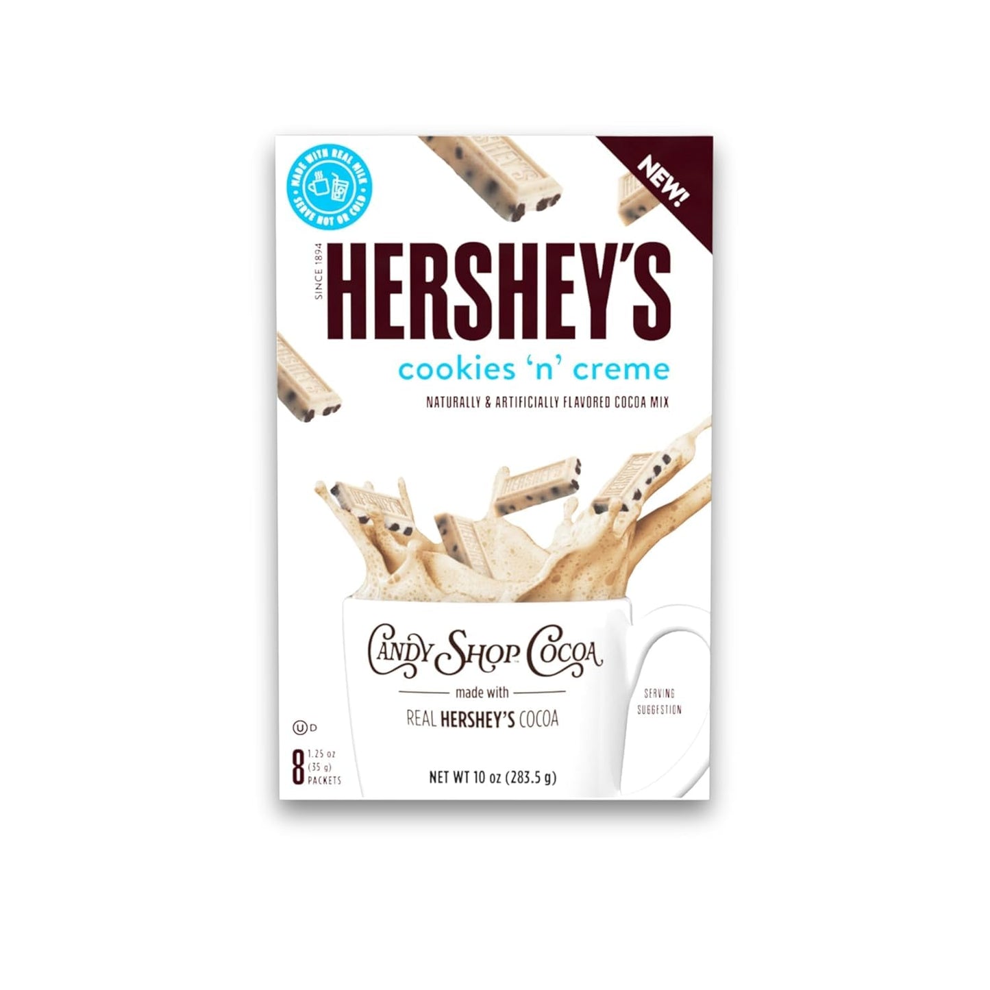 Candy Shop Cocoa HERSHEY'S Milk Chocolate Cocoa Mix, Hot Chocolate, Make Hot or Iced Cocoa, Made With Real Milk, Gluten Free, 1.25 oz packet (24 count)