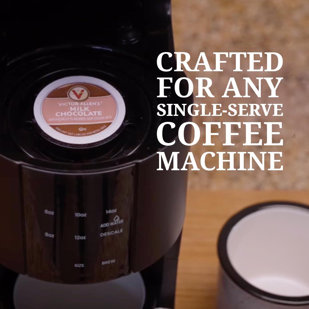 Victor Allen's Coffee, Milk Chocolate Hot Cocoa, 12 Count, Single Serve Hot Cocoa Pods for Keurig K-Cup Brewers