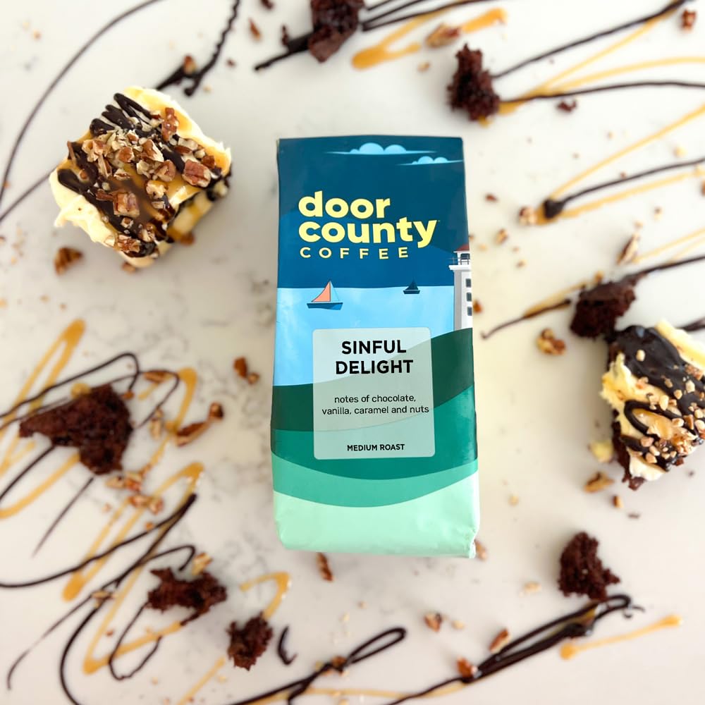 Door County Coffee Cinnamon Hazelnut Flavored Coffee - 10oz Bag - Ground Medium Roast - 100% Arabica