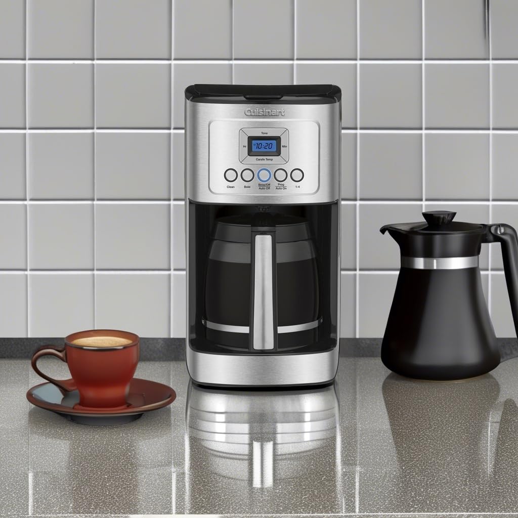 Cuisinart 14-Cup Coffee Maker, Programmable PerfecTemp Glass Carafe Coffee Machine with 1-4 Cup Setting, Brew Strength Control and Brew Pause, Stainless Steel, DCC-3200NAS