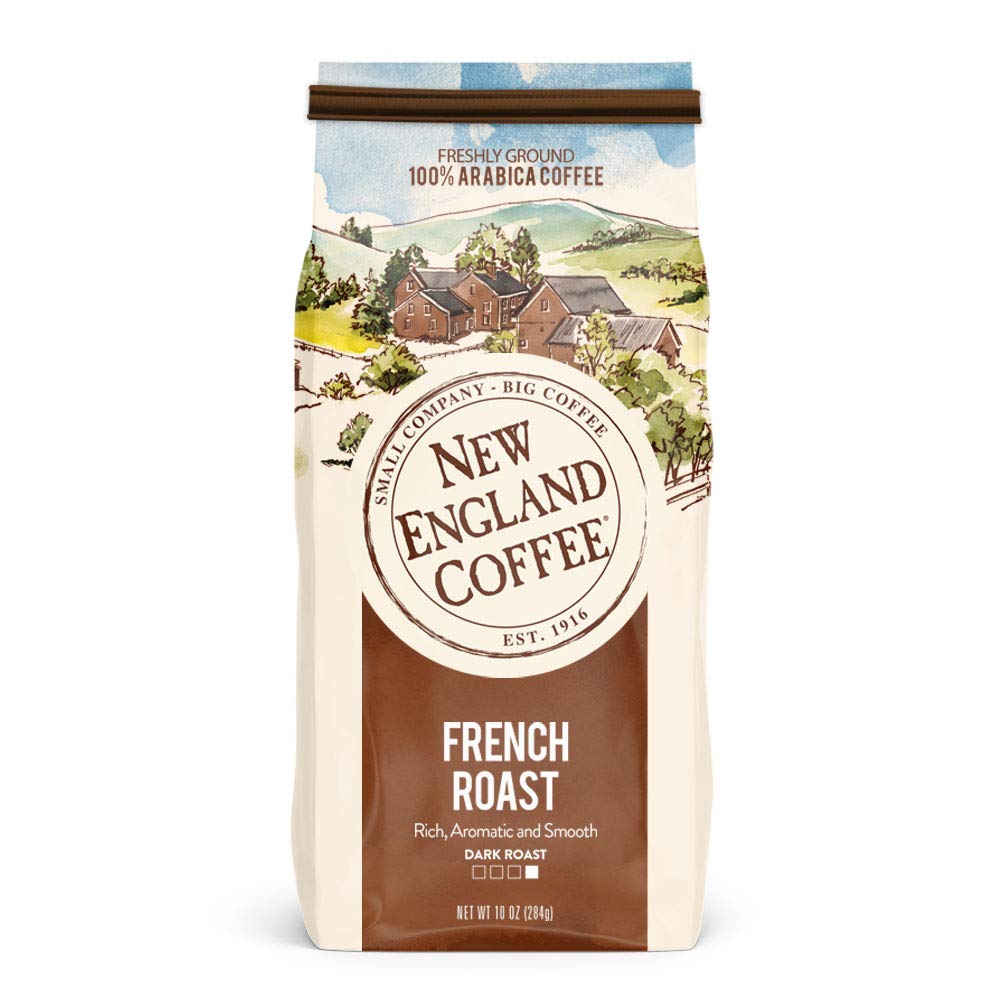 New England Coffee Breakfast Blend Medium Roast Ground Coffee, 12oz Bag (Pack of 1)