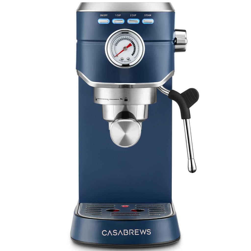 CASABREWS CM5418 Espresso Machine 20 Bar, Compact Espresso Maker with Steam Milk Frother, Stainless Steel Coffee Machine with 34oz Removable Water Tank for Cappuccino, Latte, Silver