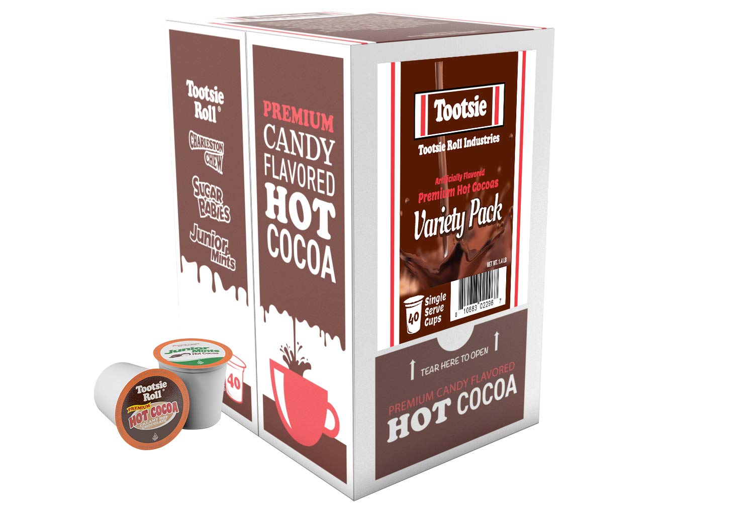 Tootsie Roll Candy Flavored Cocoa Hot Chocolate Pods Variety Pack, Compatible with 2.0 Keurig Brewers, 40 Count - Assorted Candy Sampler