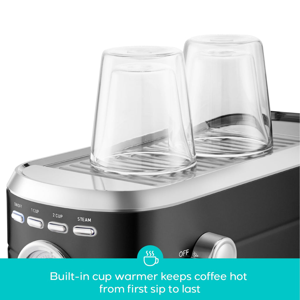 CASABREWS CM5418 Espresso Machine 20 Bar, Compact Espresso Maker with Steam Milk Frother, Stainless Steel Coffee Machine with 34oz Removable Water Tank for Cappuccino, Latte, Silver