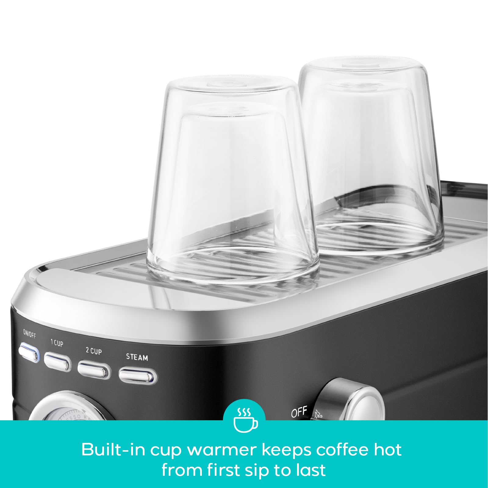 CASABREWS CM5418 Espresso Machine 20 Bar, Compact Espresso Maker with Steam Milk Frother, Stainless Steel Coffee Machine with 34oz Removable Water Tank for Cappuccino, Latte, Silver