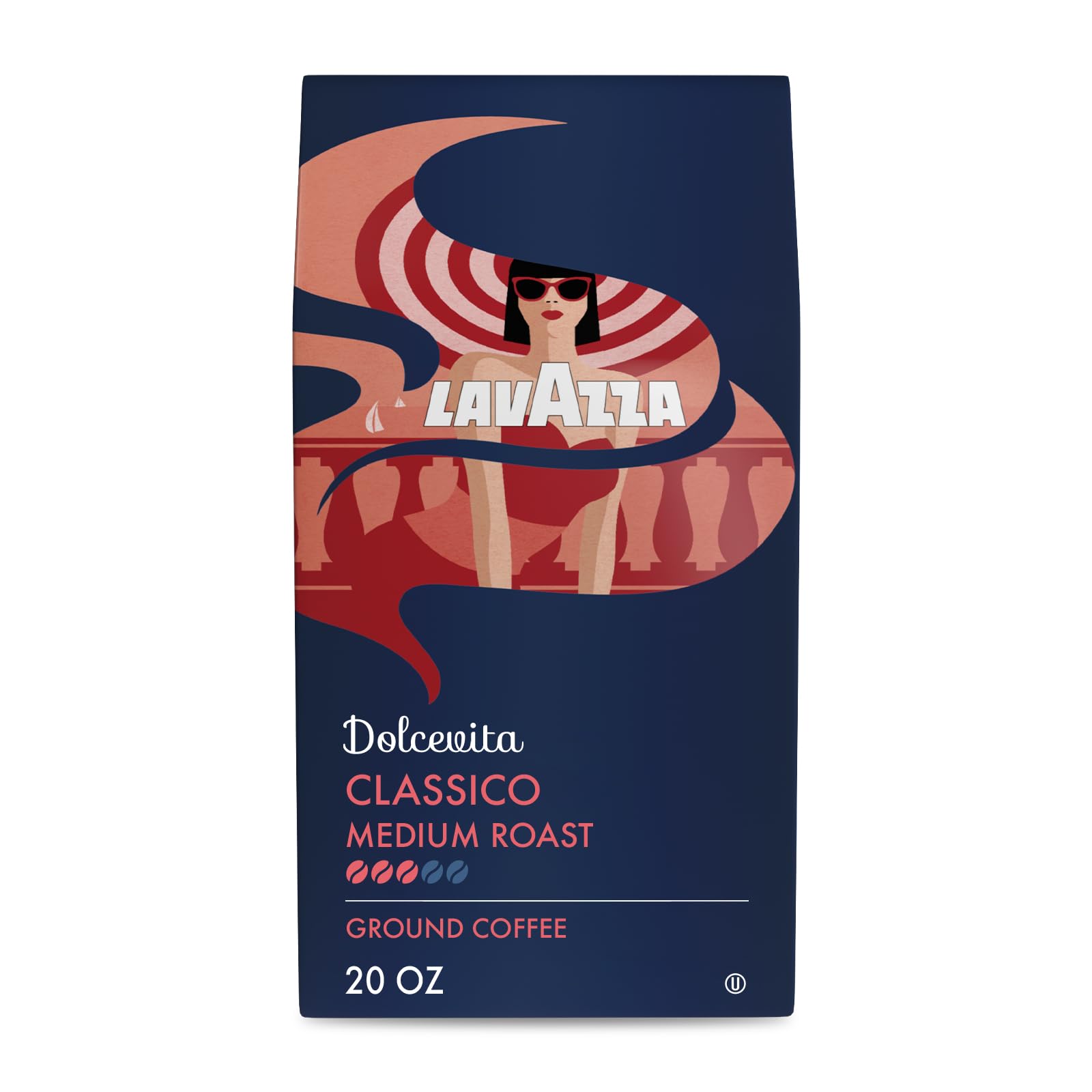 Lavazza Dolcevita Classico Ground Coffee 12oz Bag, Medium Roast, Rich and Full-bodied, Intensity 3/5, Arabica and Robusta, Ideal for Drip Brewers (Pack of 1) - Package May Vary