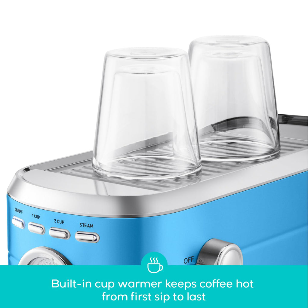 CASABREWS CM5418 Espresso Machine 20 Bar, Compact Espresso Maker with Steam Milk Frother, Stainless Steel Coffee Machine with 34oz Removable Water Tank for Cappuccino, Latte, Silver