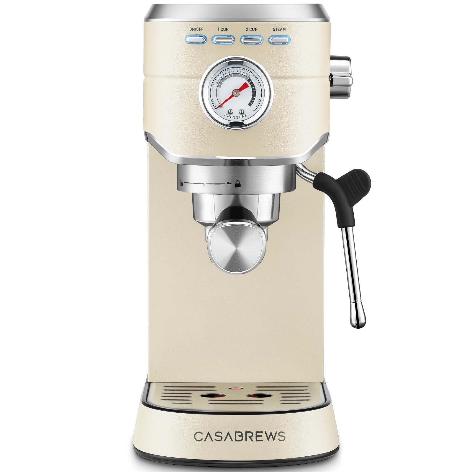 CASABREWS CM5418 Espresso Machine 20 Bar, Compact Espresso Maker with Steam Milk Frother, Stainless Steel Coffee Machine with 34oz Removable Water Tank for Cappuccino, Latte, Silver