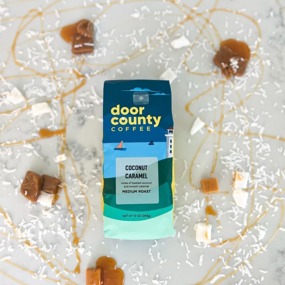 Door County Coffee Cinnamon Hazelnut Flavored Coffee - 10oz Bag - Ground Medium Roast - 100% Arabica