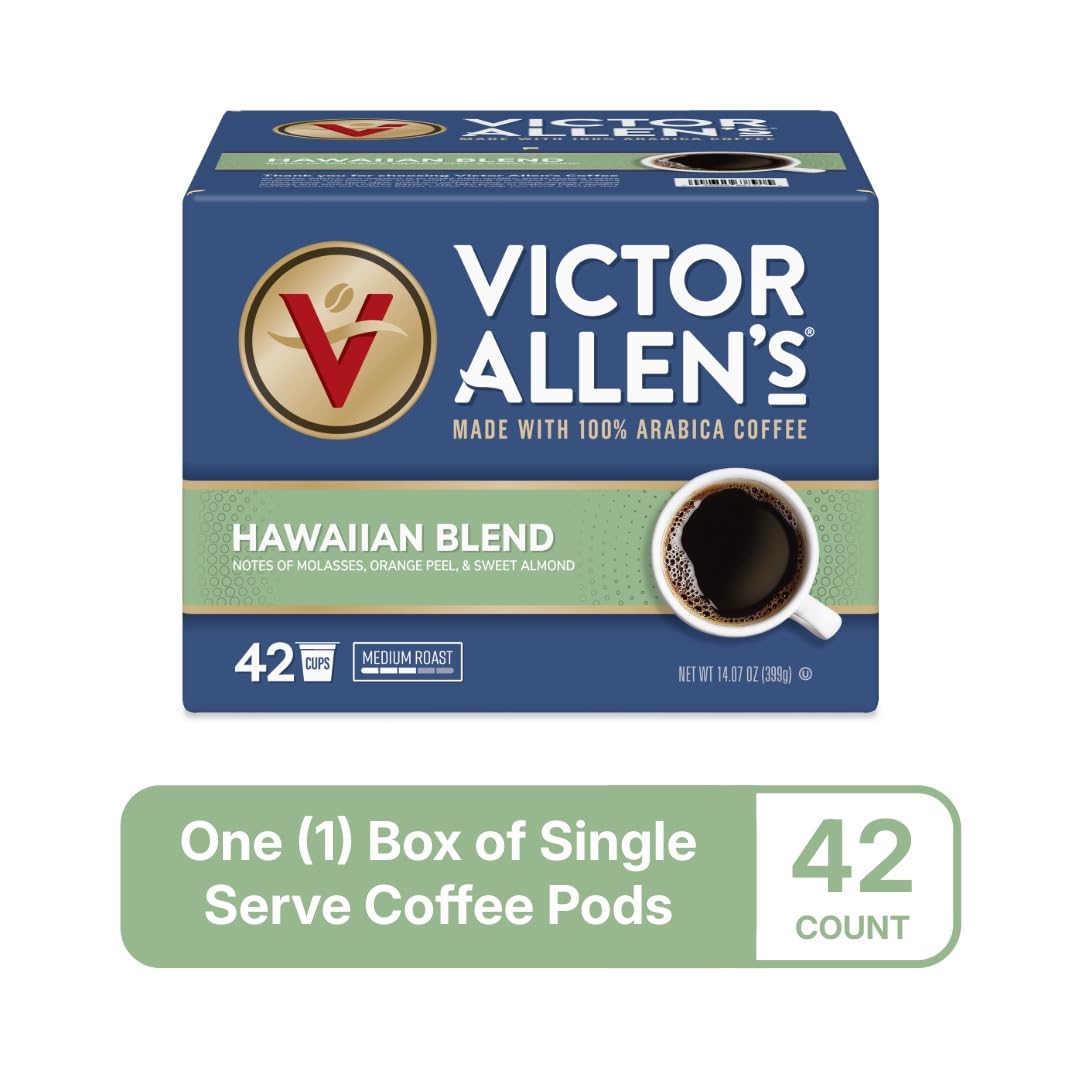 Victor Allen's Coffee Hawaiian Blend, Medium Roast, 42 Count, Single Serve Coffee Pods for Keurig K-Cup Brewers (formerly Kona Blend)