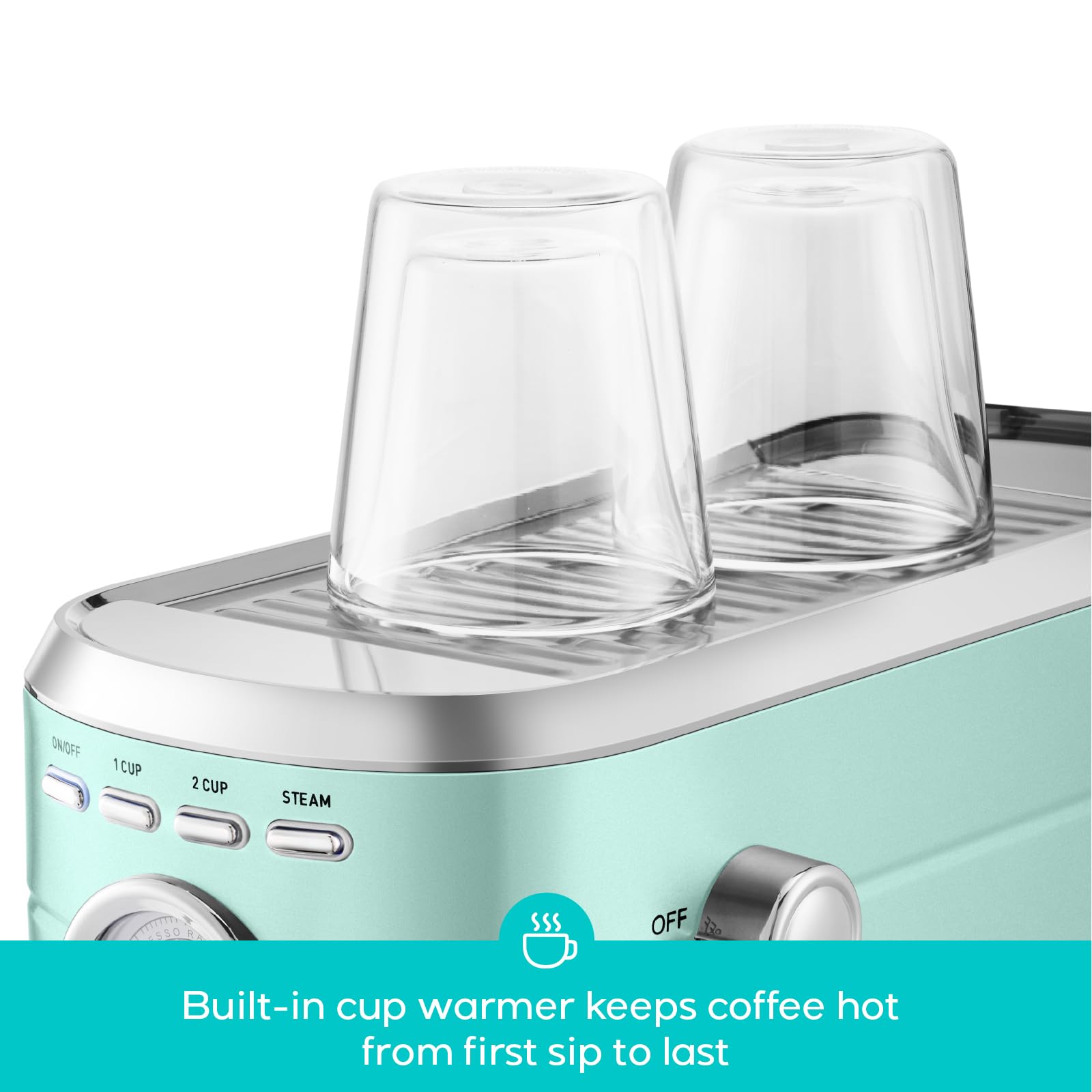 CASABREWS CM5418 Espresso Machine 20 Bar, Compact Espresso Maker with Steam Milk Frother, Stainless Steel Coffee Machine with 34oz Removable Water Tank for Cappuccino, Latte, Silver