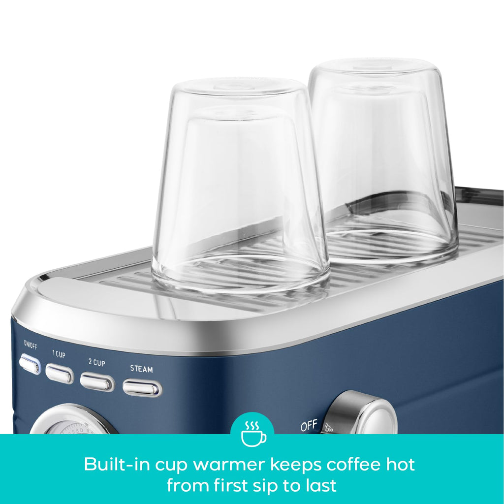 CASABREWS CM5418 Espresso Machine 20 Bar, Compact Espresso Maker with Steam Milk Frother, Stainless Steel Coffee Machine with 34oz Removable Water Tank for Cappuccino, Latte, Silver