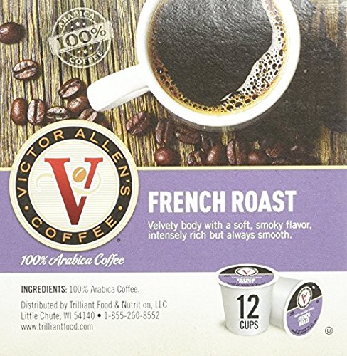 Victor Allen's Coffee 12 Count Single Serve Cups for Keurig K-Cup Brewers (French Roast)
