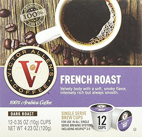 Victor Allen's Coffee 12 Count Single Serve Cups for Keurig K-Cup Brewers (French Roast)