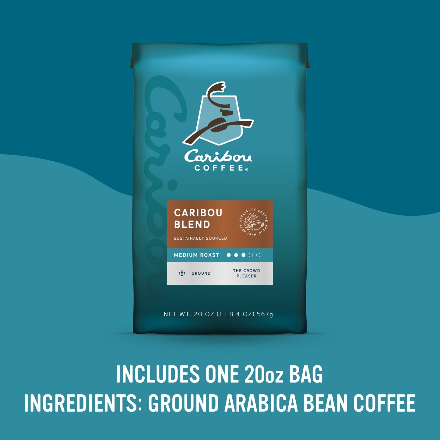 Caribou Coffee, Light Roast Ground Coffee - Daybreak Morning Blend 20 Ounce Bag