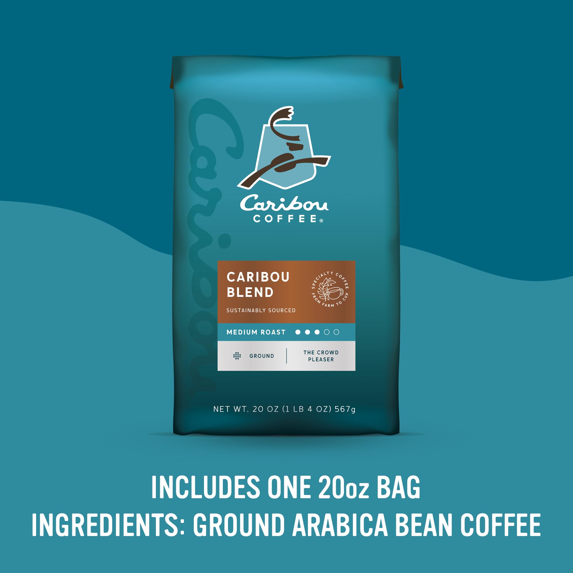Caribou Coffee, Light Roast Ground Coffee - Daybreak Morning Blend 20 Ounce Bag