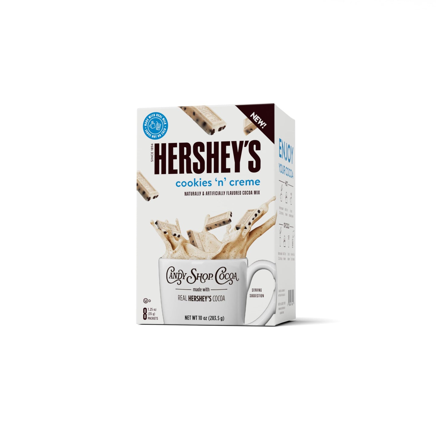 Candy Shop Cocoa HERSHEY'S Milk Chocolate Cocoa Mix, Hot Chocolate, Make Hot or Iced Cocoa, Made With Real Milk, Gluten Free, 1.25 oz packet (24 count)