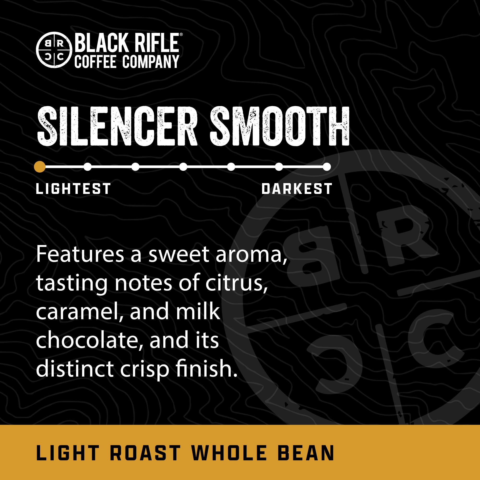 Black Rifle Coffee Company Silencer Smooth, 12oz Bag, Whole Bean Light Roast - Roasted Blend Made from Arabica Beans - Colombian & Brazilian Beans - Veteran Founded & American Made