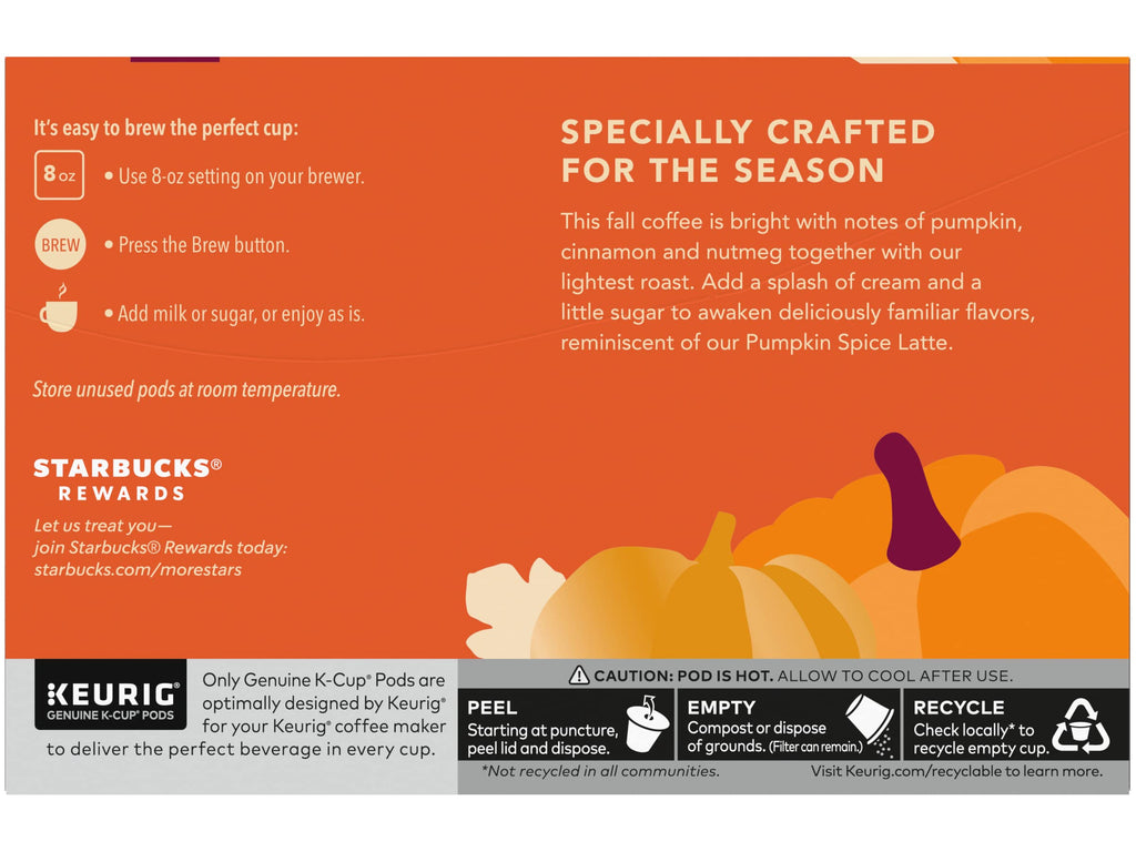 Starbucks Coffee K-Cup Pods,  Flavored Selection Coffee, Naturally Flavored, 100% Arabica, 6 Boxes (60 Pods Total)