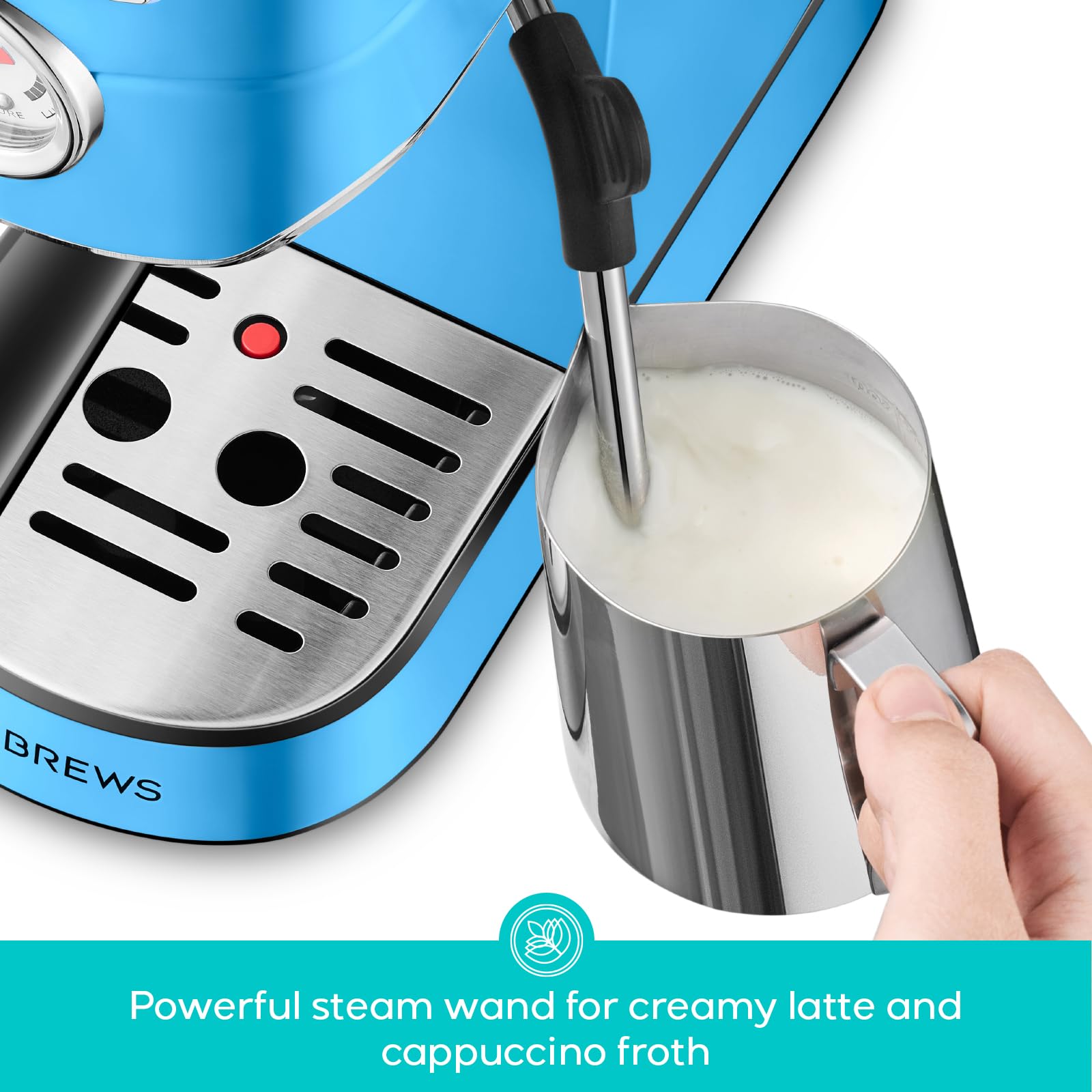 CASABREWS CM5418 Espresso Machine 20 Bar, Compact Espresso Maker with Steam Milk Frother, Stainless Steel Coffee Machine with 34oz Removable Water Tank for Cappuccino, Latte, Silver