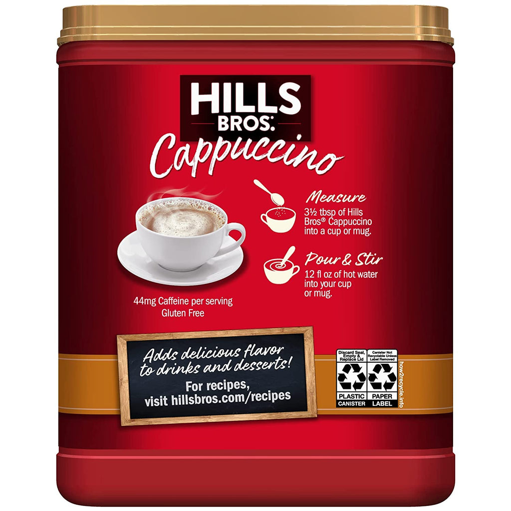 Hills Bros. Cappuccino Mix – Rich, Frothy Coffeehouse-Tasting Instant Drink Mix – Quick and Easy Preparation – Perfect for Hot & Iced Drinks & Creaming Coffee – Rich Variety Pack, 2 Packs of 16oz & 1 Pack of 14oz