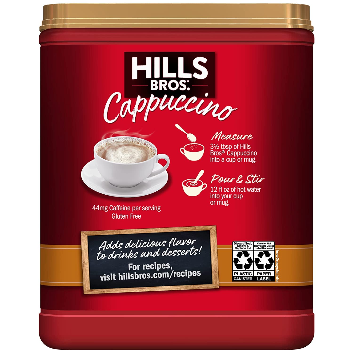 Hills Bros. Cappuccino Mix – Rich, Frothy Coffeehouse-Tasting Instant Drink Mix – Quick and Easy Preparation – Perfect for Hot & Iced Drinks & Creaming Coffee – Rich Variety Pack, 2 Packs of 16oz & 1 Pack of 14oz